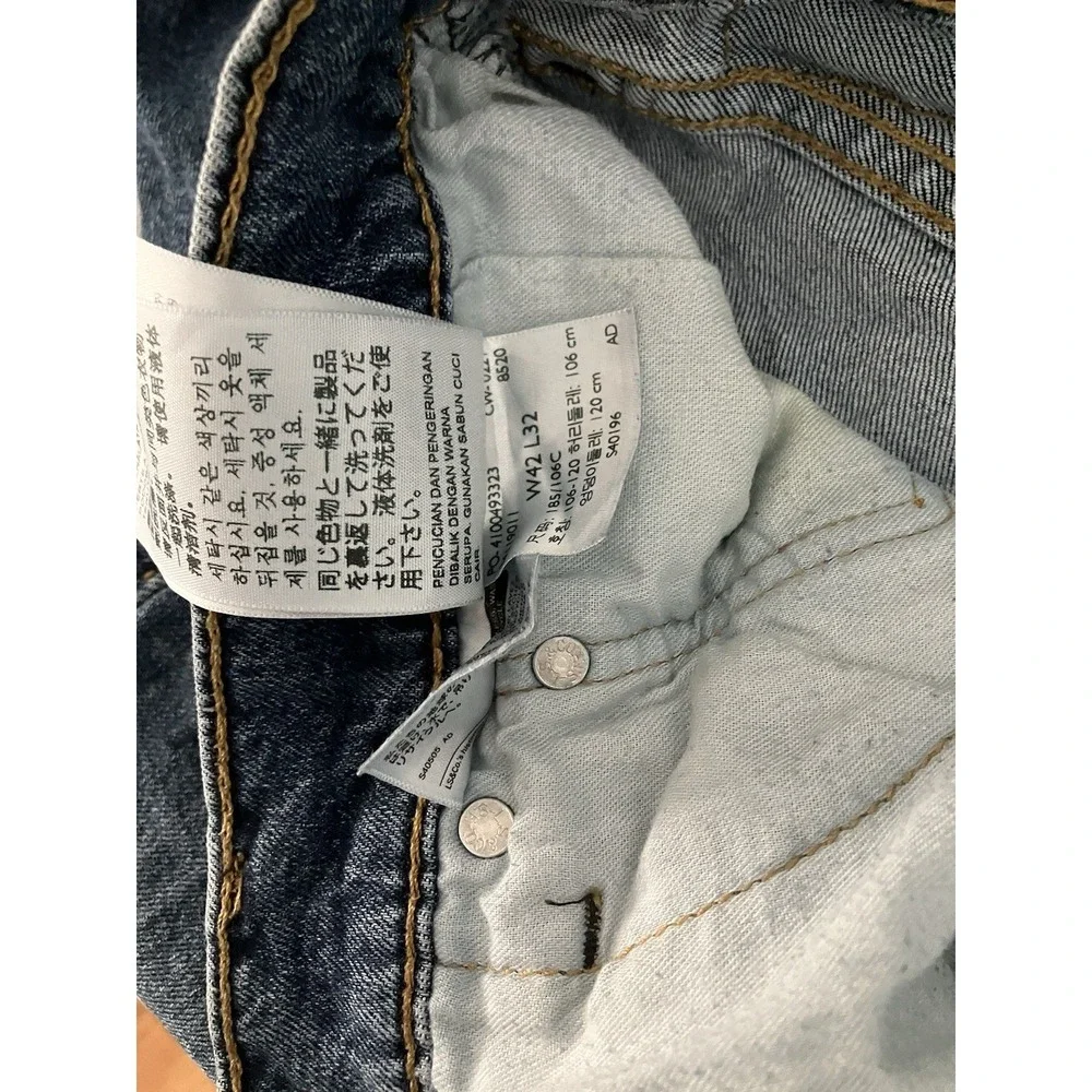 Levis 511 Jeans Mens 42 X 32 Blue Wash 5 Pocket Stretch